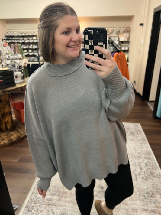Heather Grey Oversized Sweater
