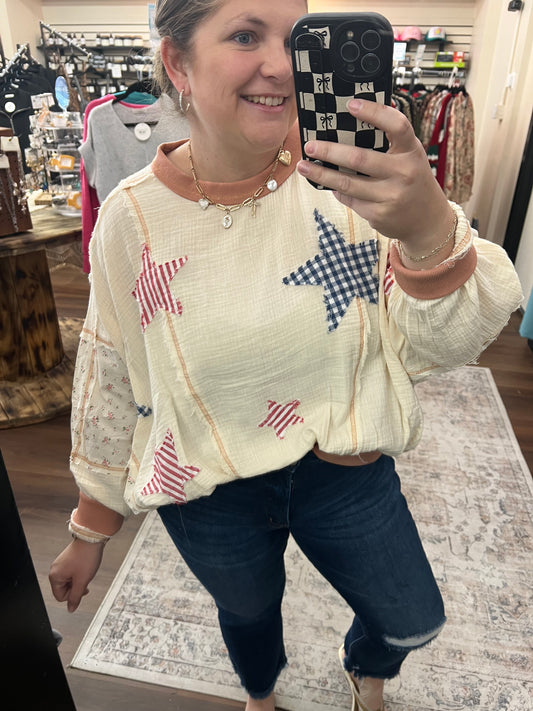 Star Patches Pullover