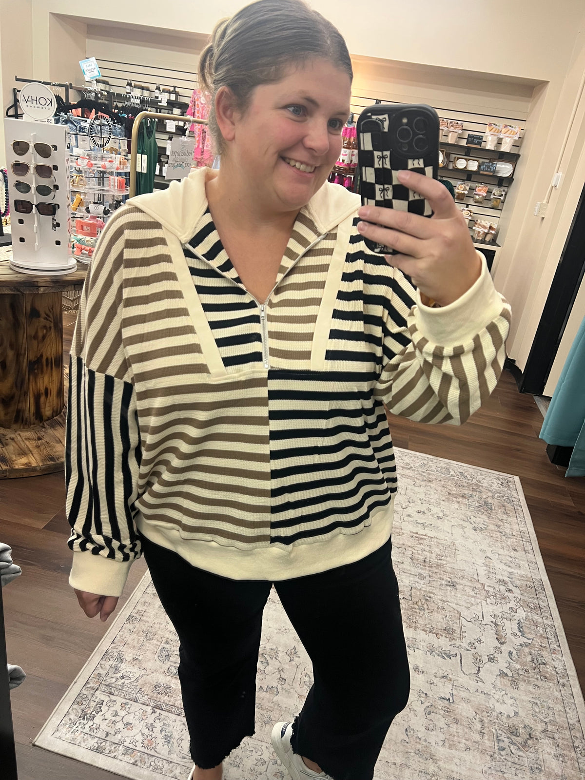 Color Block Striped Pullover