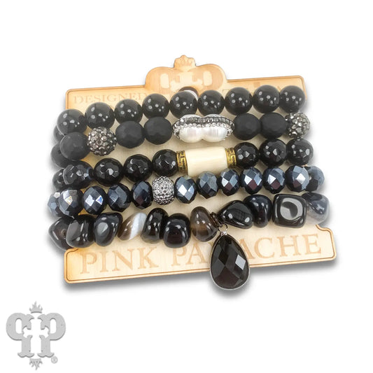 Black Bracelet Charm Set