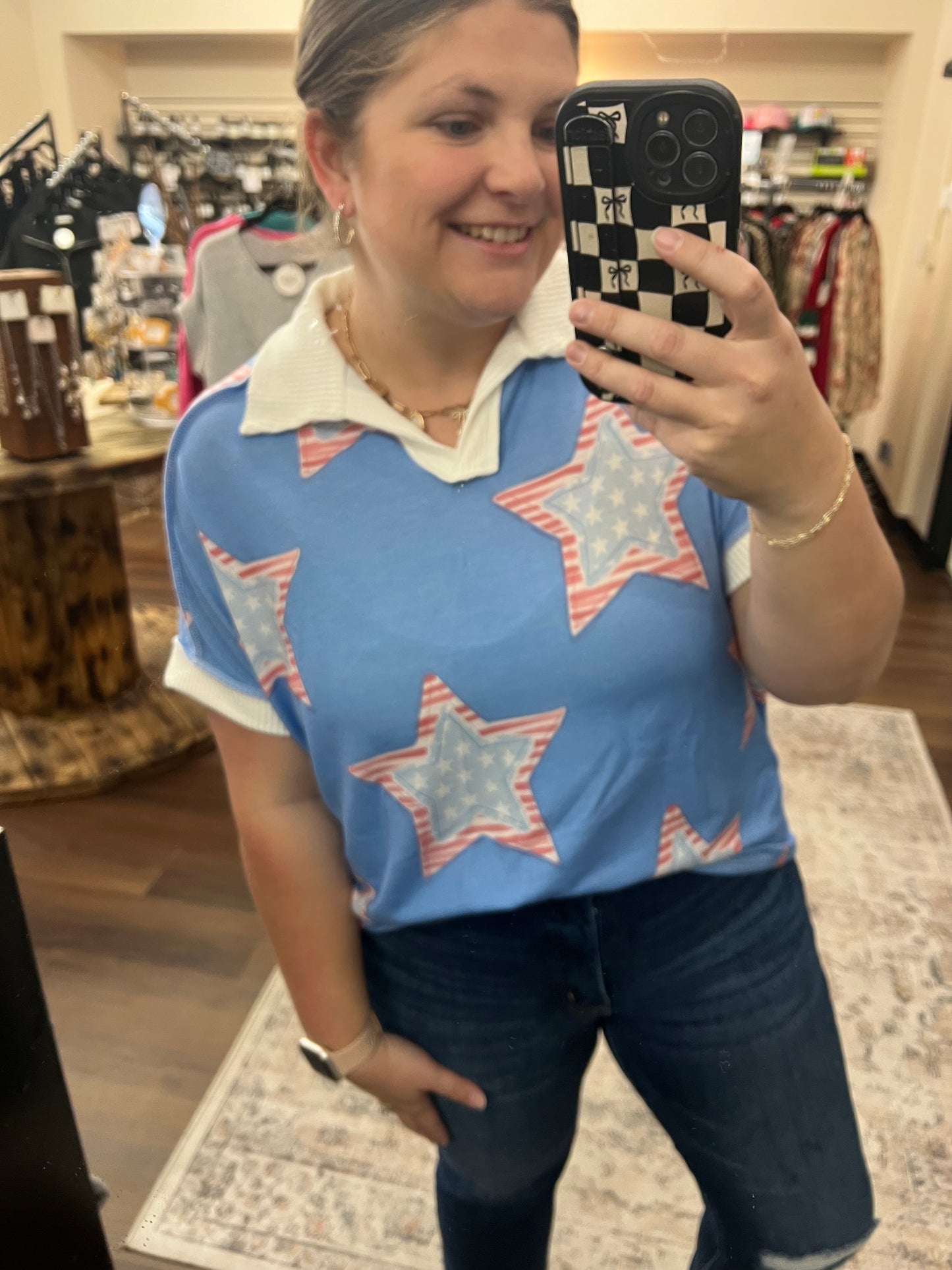 Stars & Striped Collared Tee