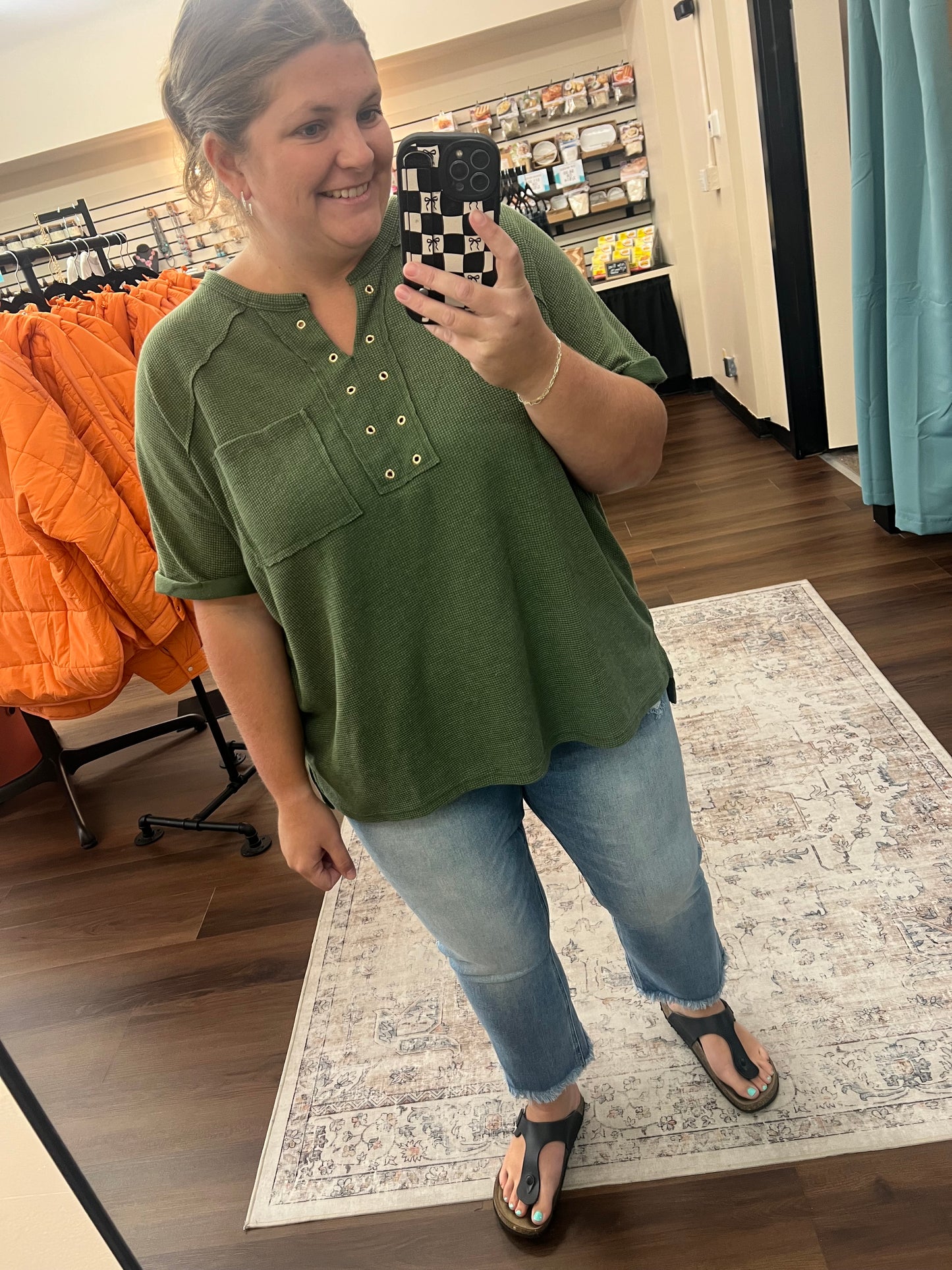 Waffle Studded Tee - 2 Colors