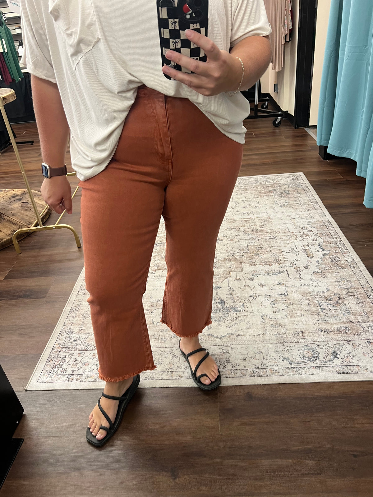 Bootcut Cropped Pant - Rust