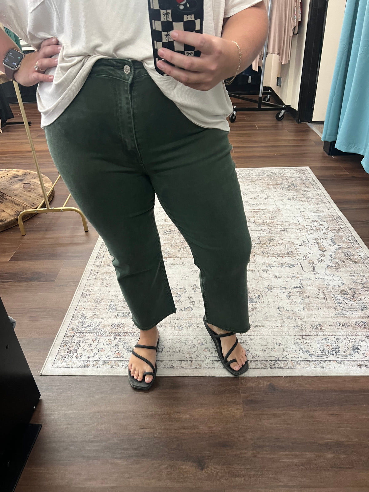 Bootcut Cropped Pant - Dark Olive