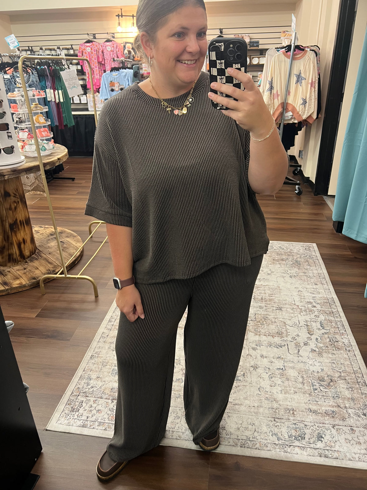 Espresso Ribbed Pant Set