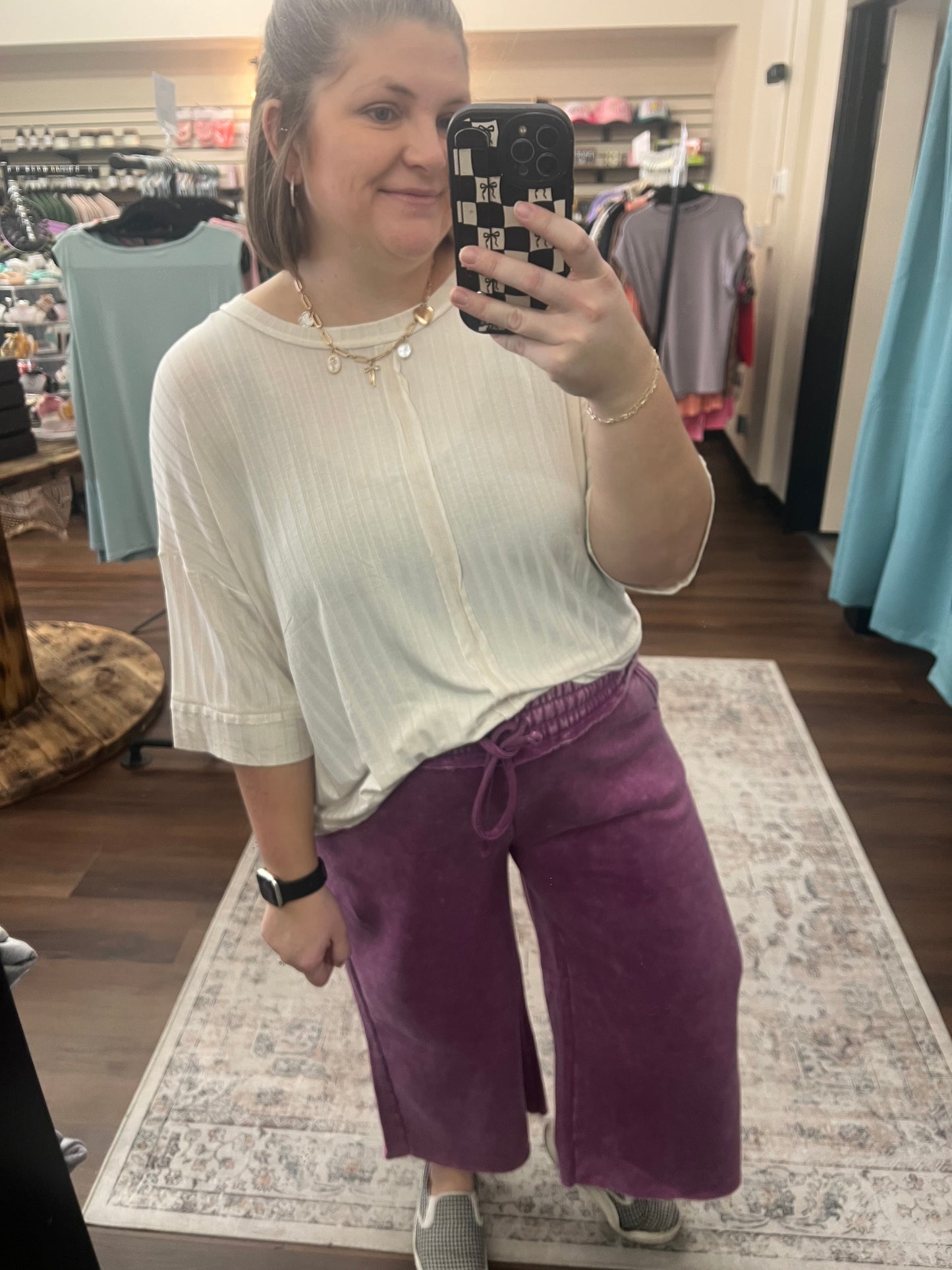 Plum Acid Wash Sweatpants