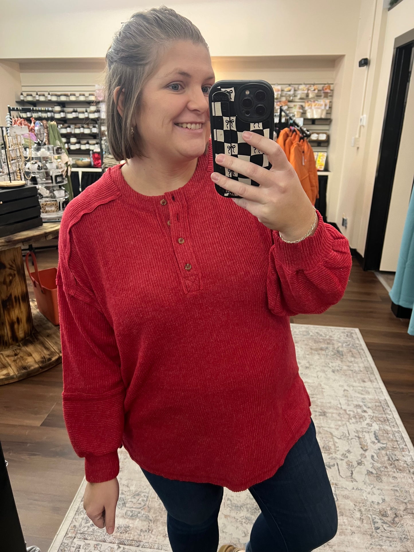 Ribbed Hacci Henley - 3 Colors