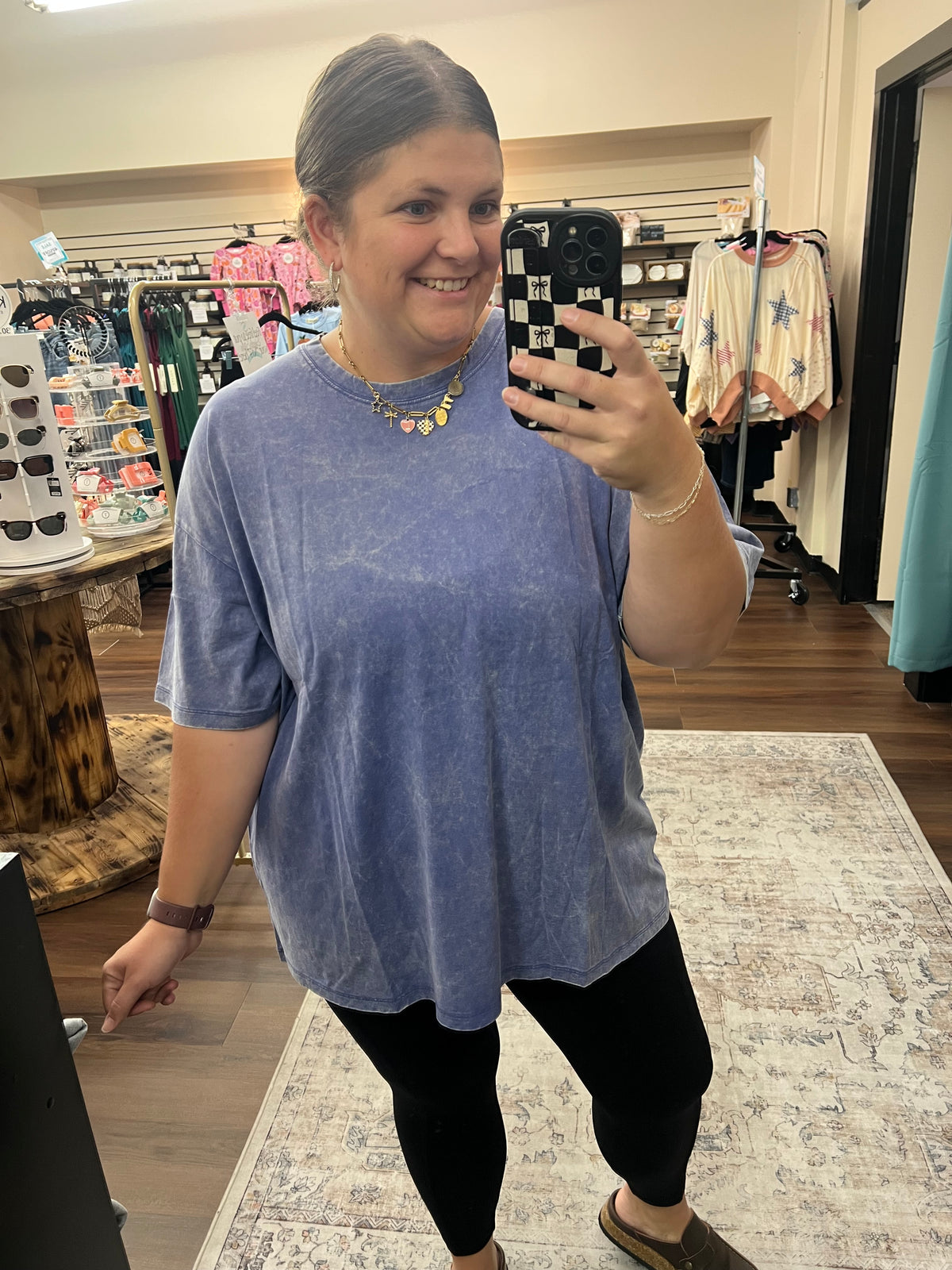 Acid Washed Oversized Tee - Marlin