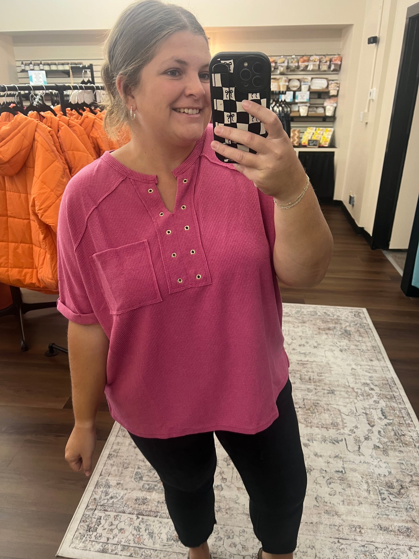 Waffle Studded Tee - 2 Colors