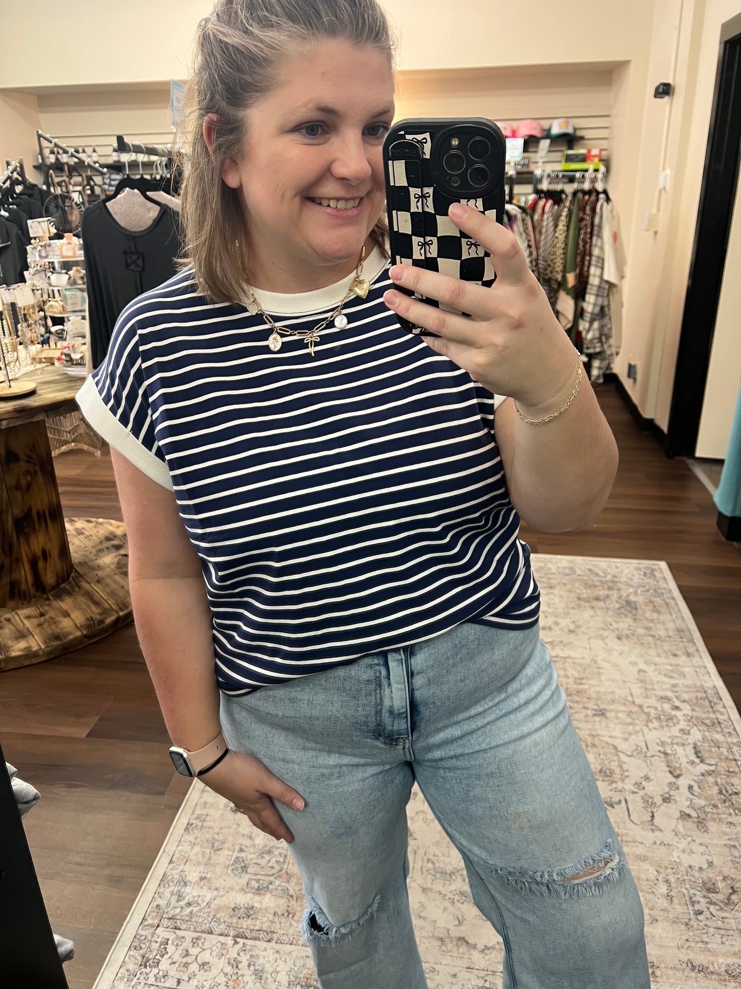 Navy Striped Tee