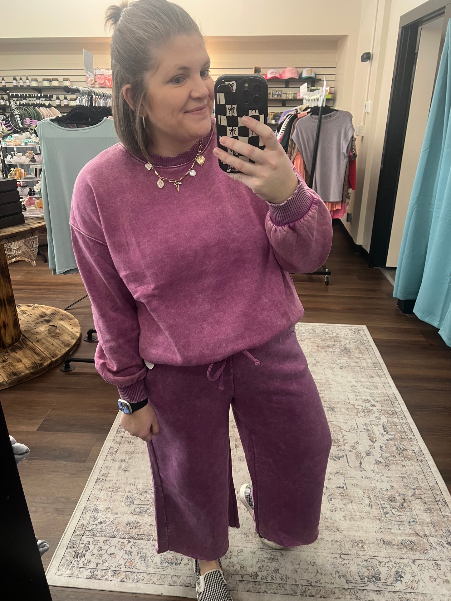 Plum Acid Wash Sweatpants