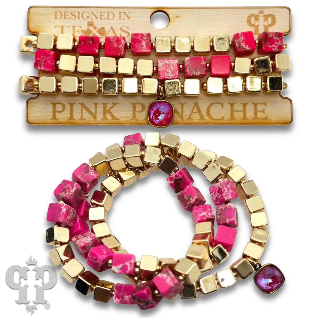 Square Stone Bracelet Set - 3 Colors