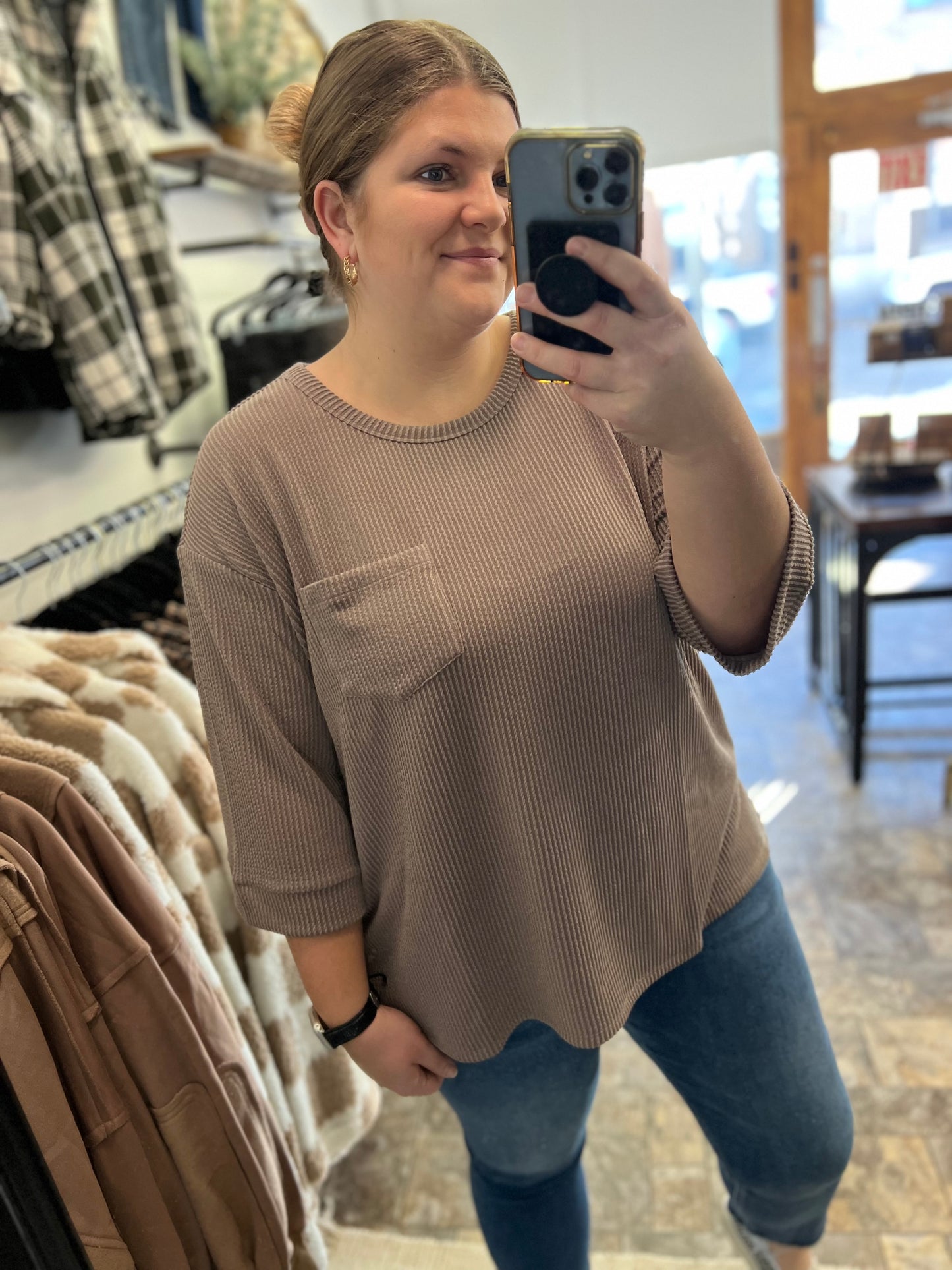 Gwen Ribbed Sweater Mocha