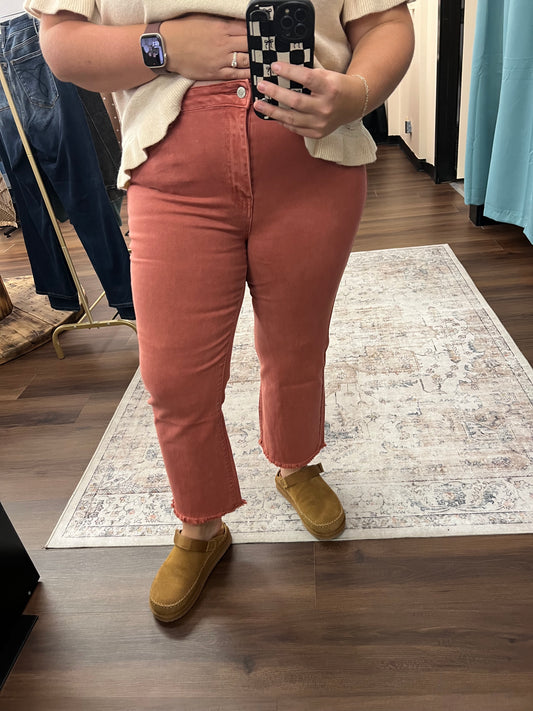 Bootcut Cropped Pant - Cabernet