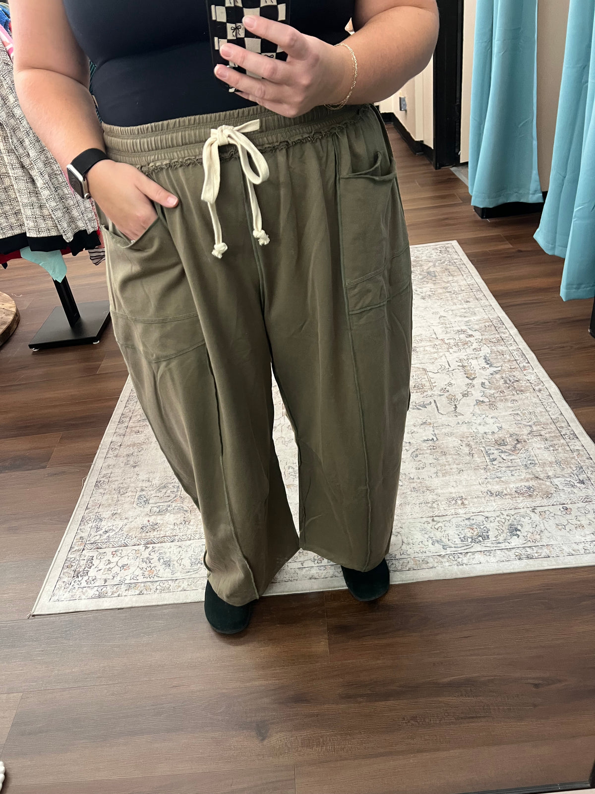 Olive Terry Cloth Pant