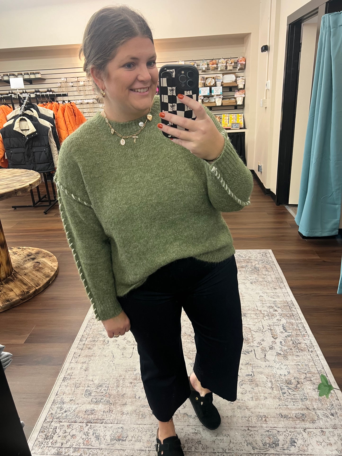 Olive Stitch Sweater
