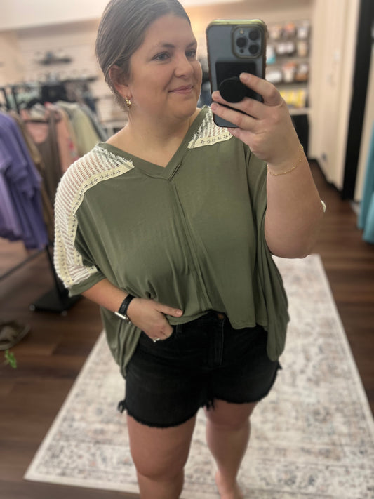 Olive Studded Tee
