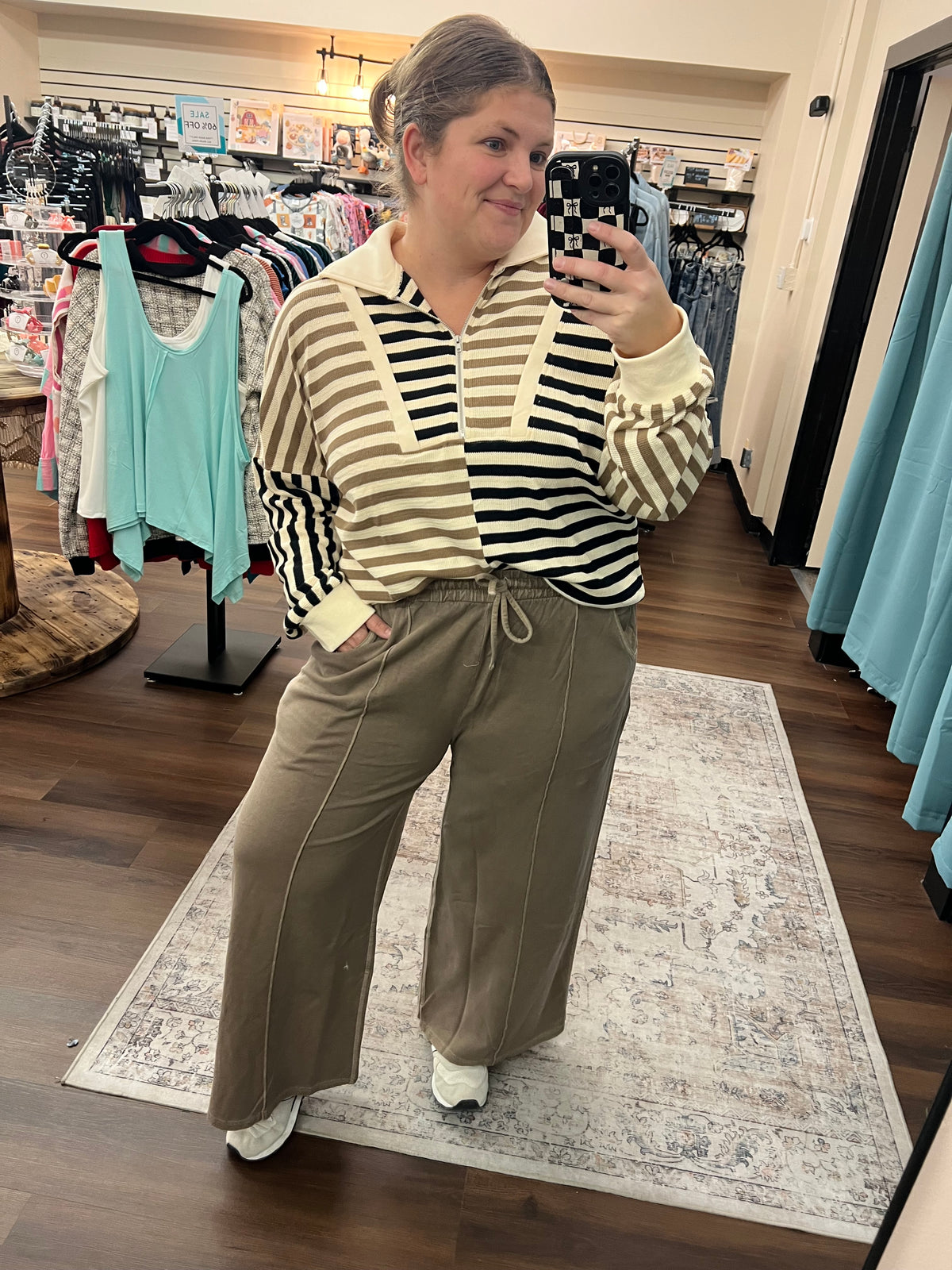 Cotton Wide Leg Pant - Mocha