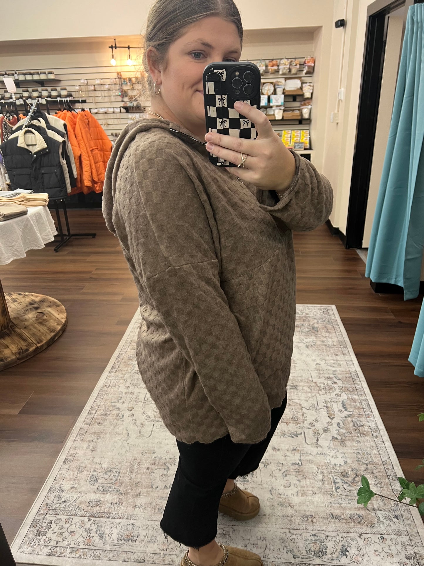 Mocha Checkered Pullover