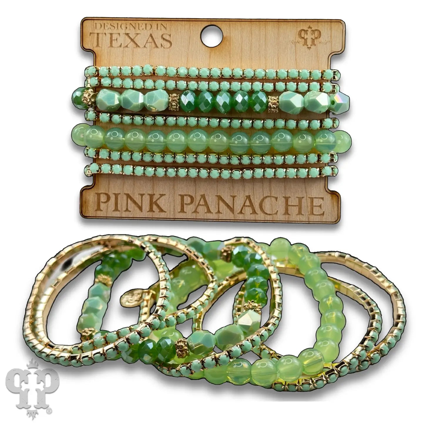 Mixed Rhinestone and Bead Bracelet Set - 3 Colors