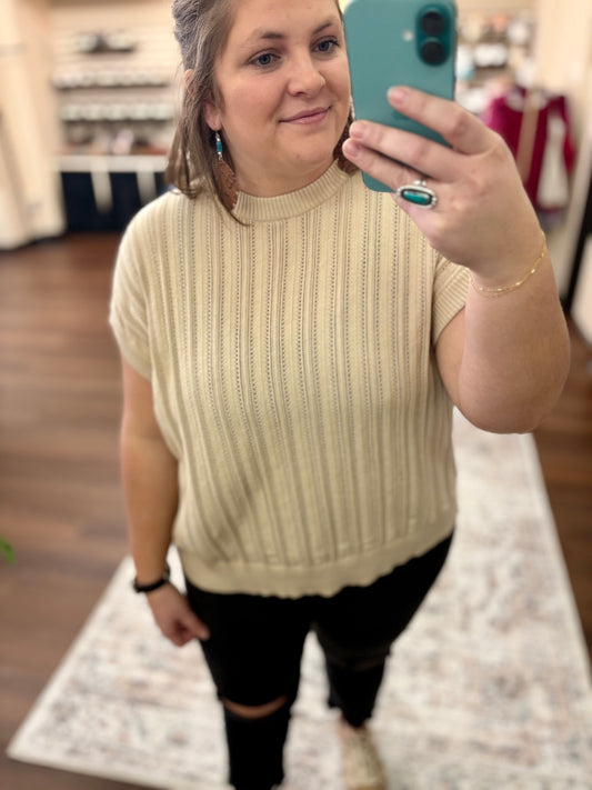 Oatmeal Open Knit Sweater