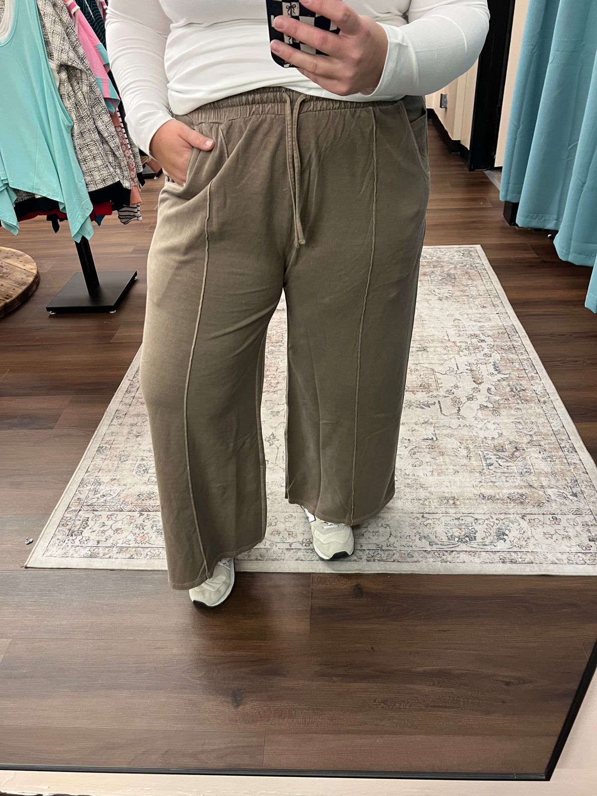 Cotton Wide Leg Pant - Mocha