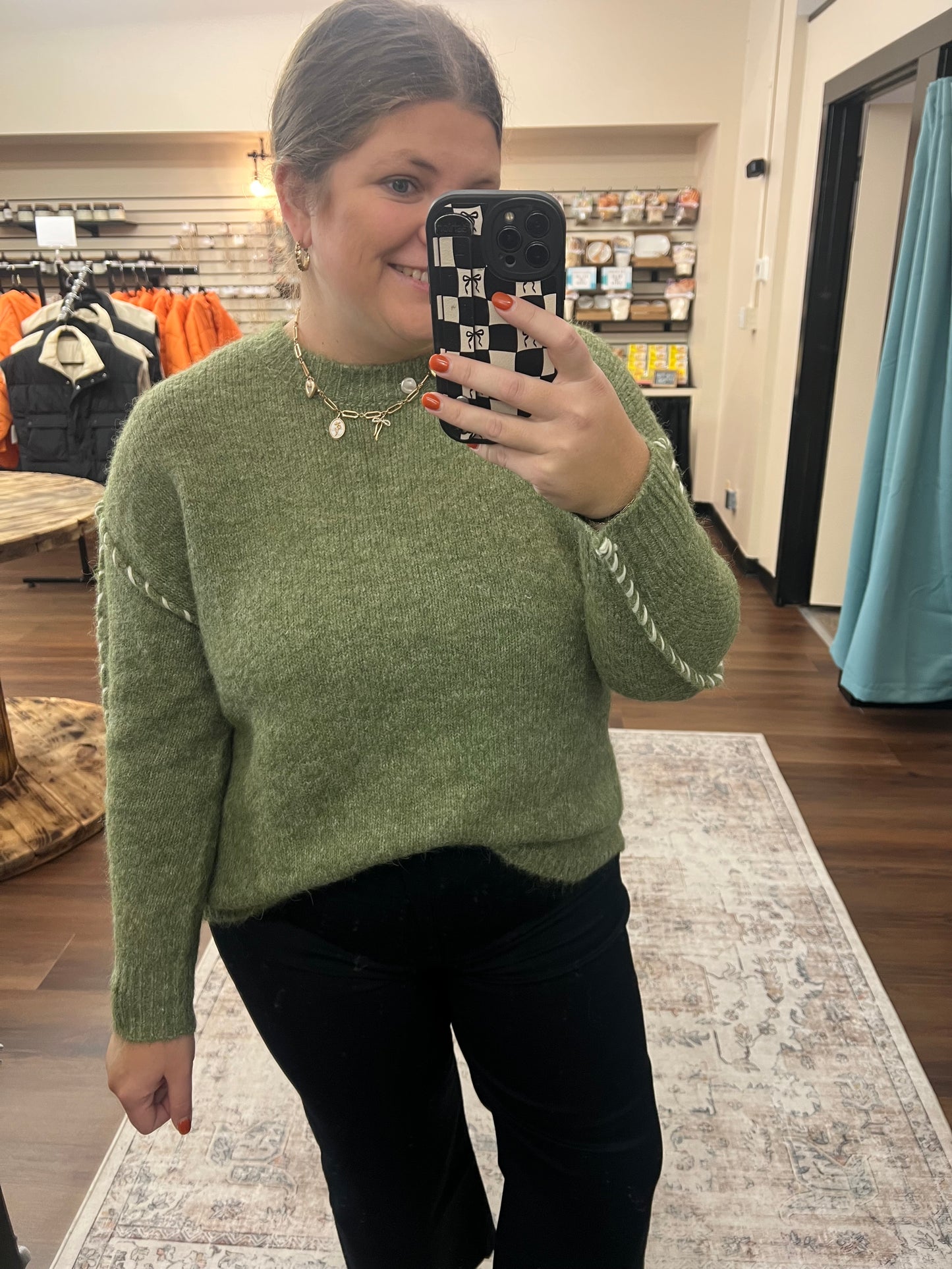 Olive Stitch Sweater
