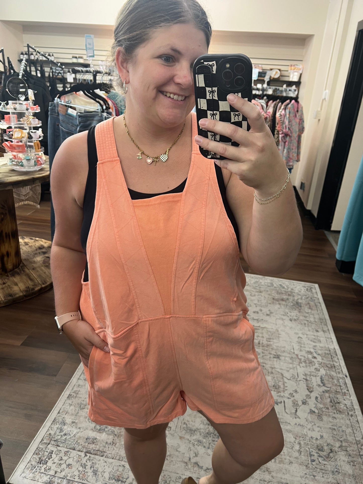 Beach Please Romper - Coral