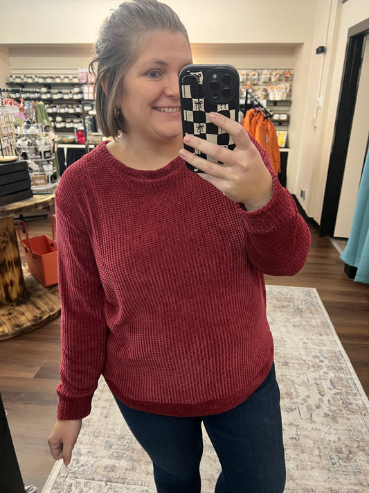 Chenille Waffle Sweater - 3 Colors