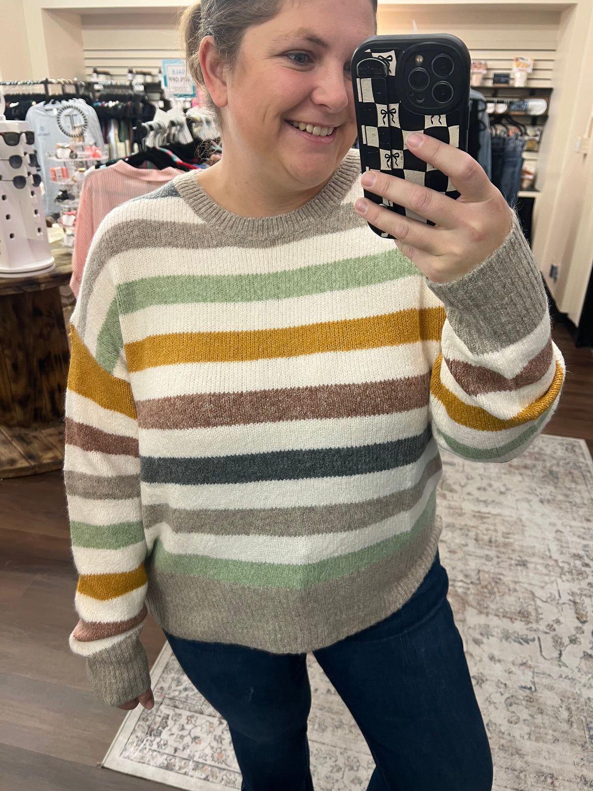 Fall Colors Striped Sweater