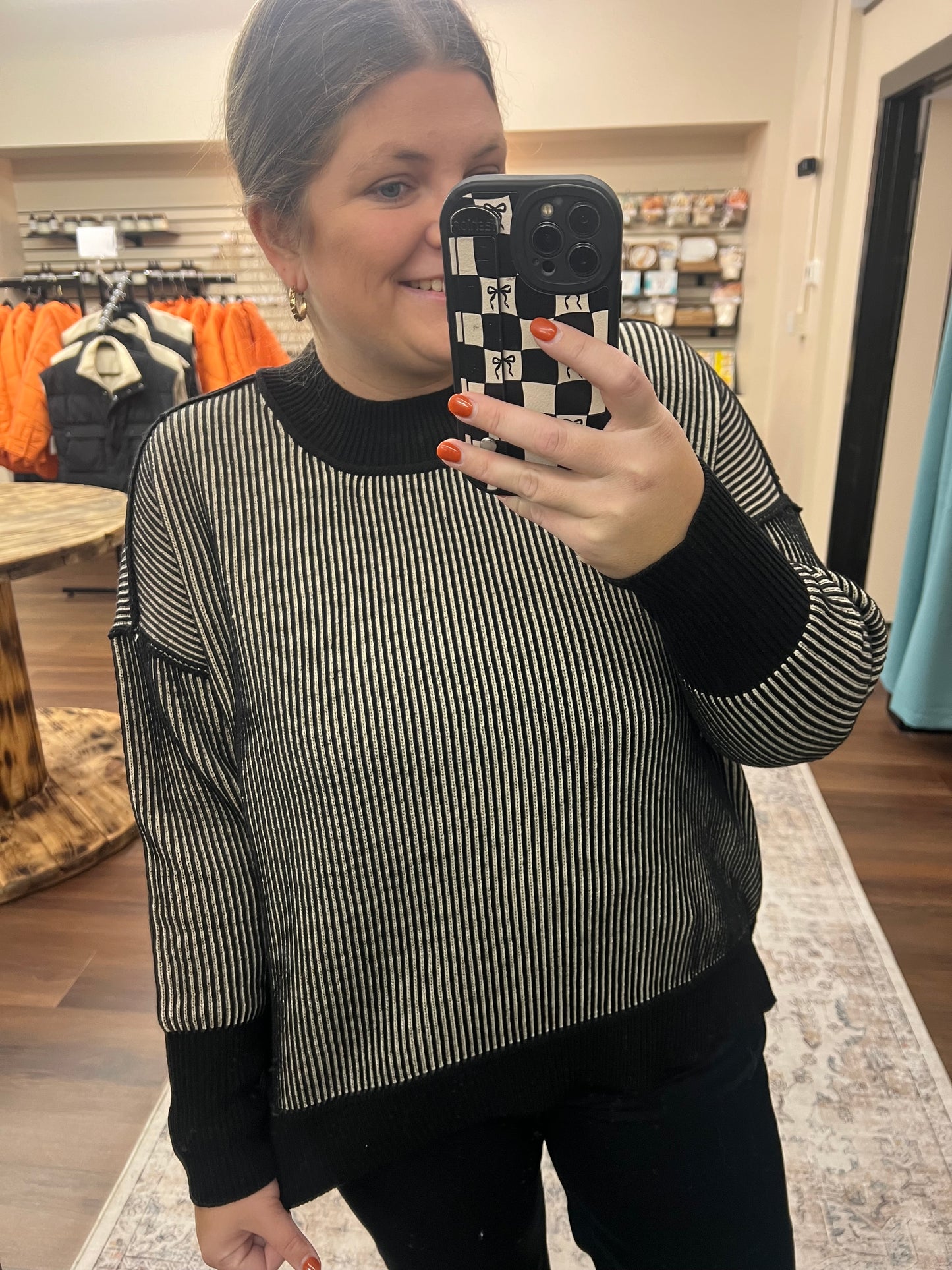 Two-Toned Ribbed Sweater - 2 Colors