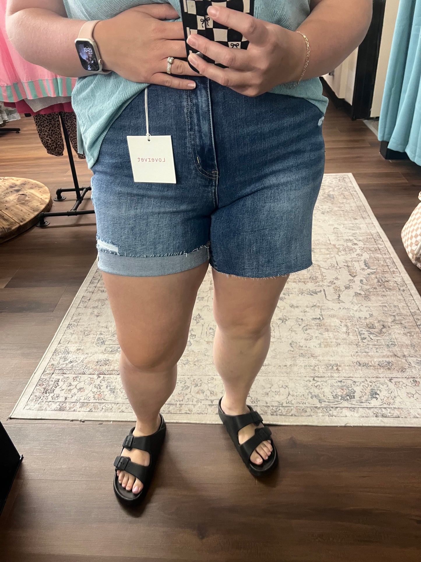 High Rise Raw Hem Short