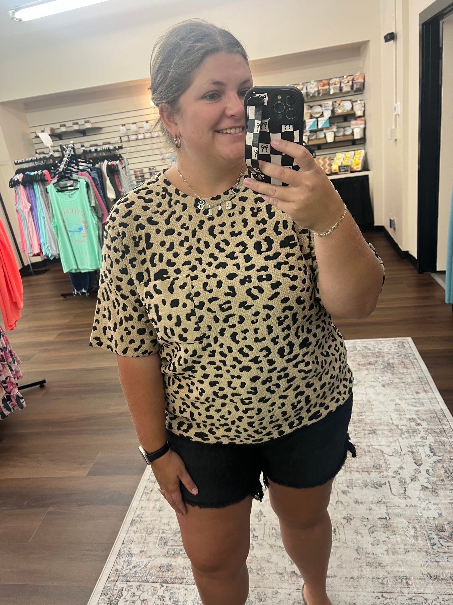 Leopard Knit Top