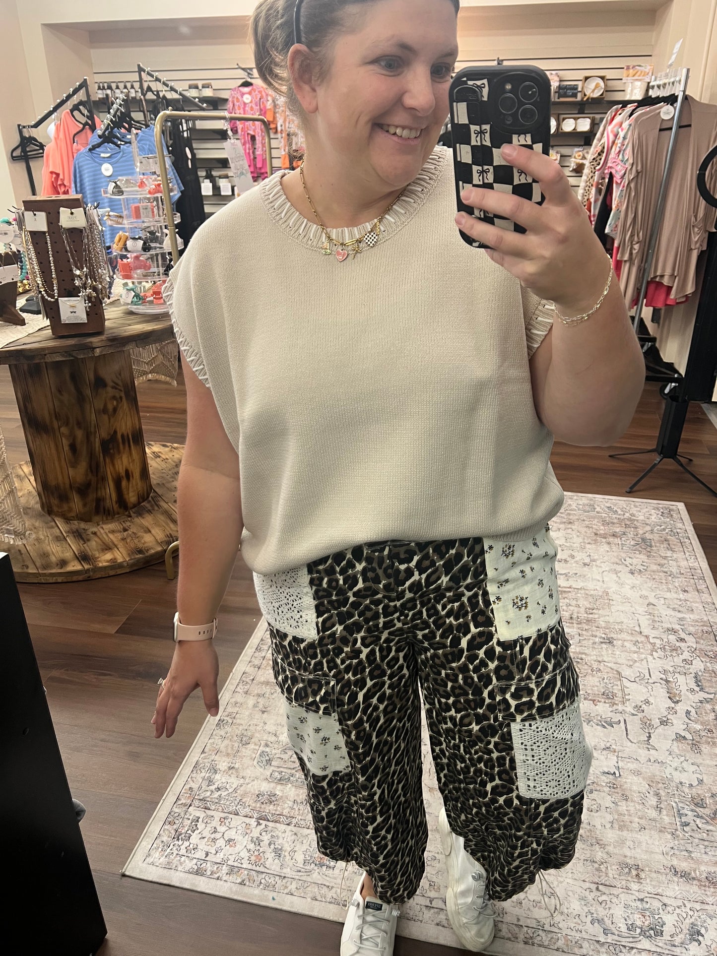 Leopard Patched Pants