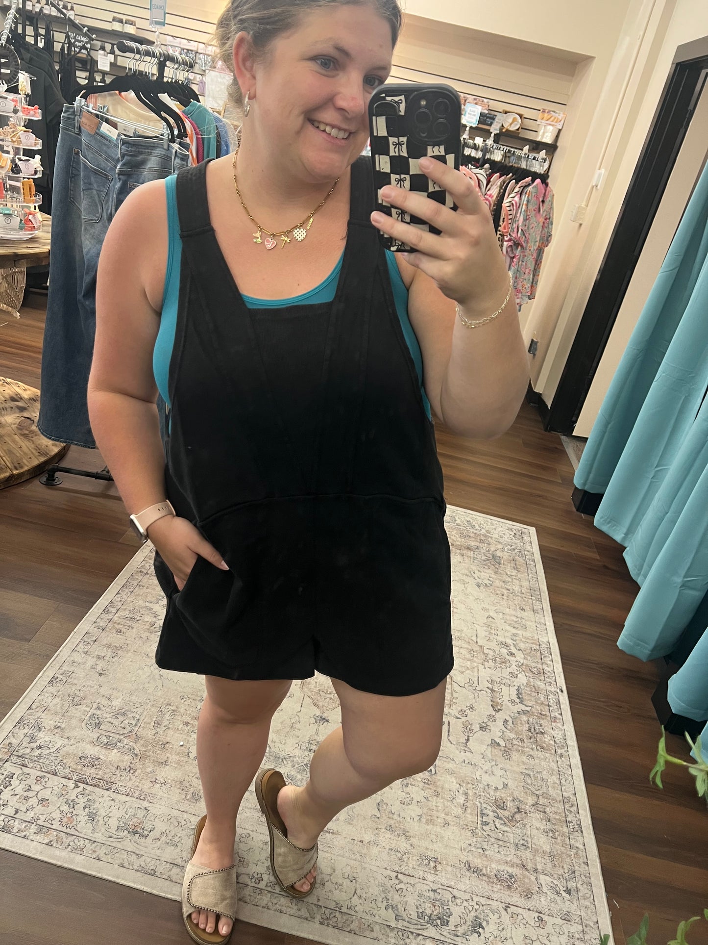 Beach Please Romper - Black