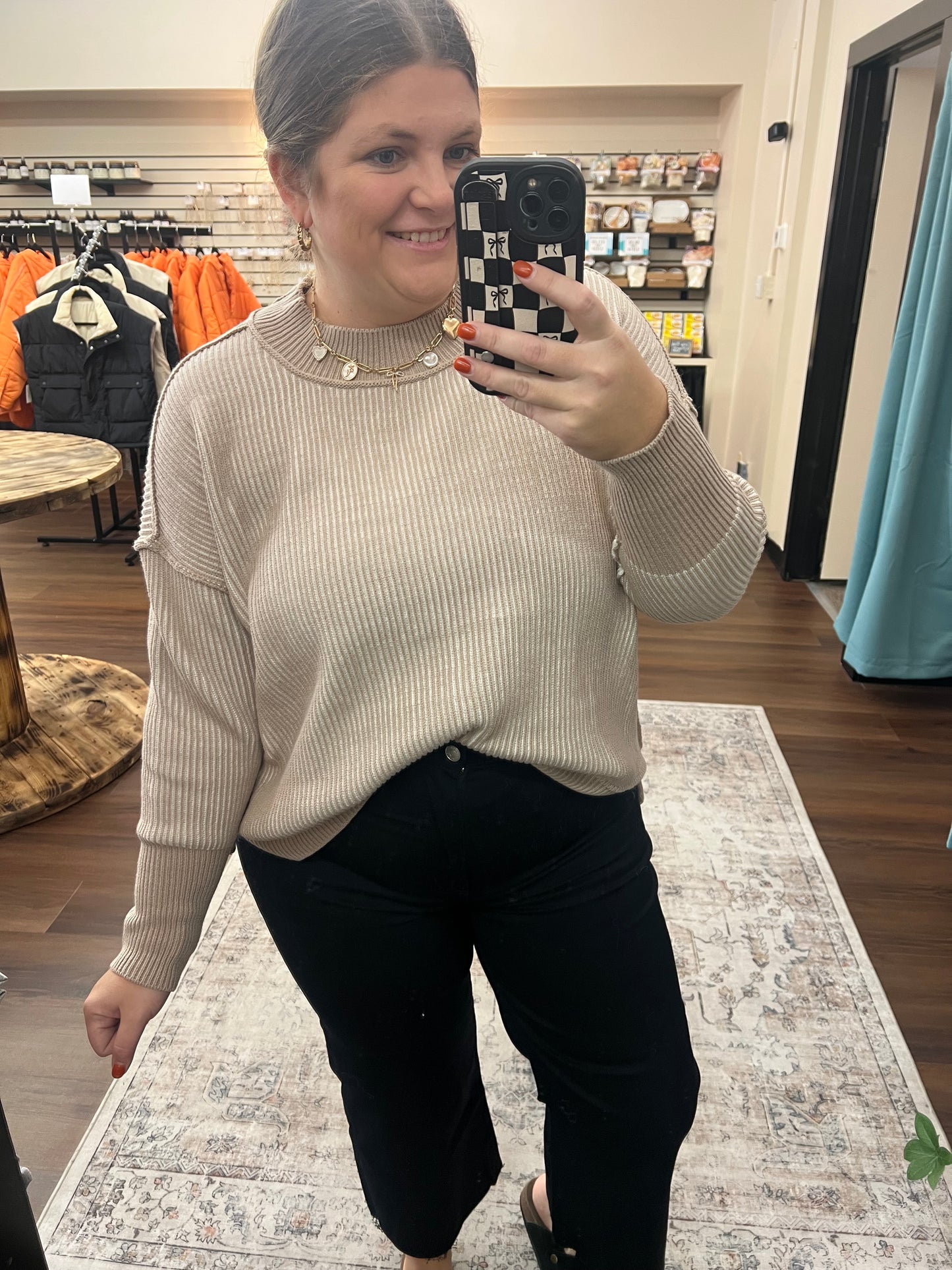 Two-Toned Ribbed Sweater - 2 Colors