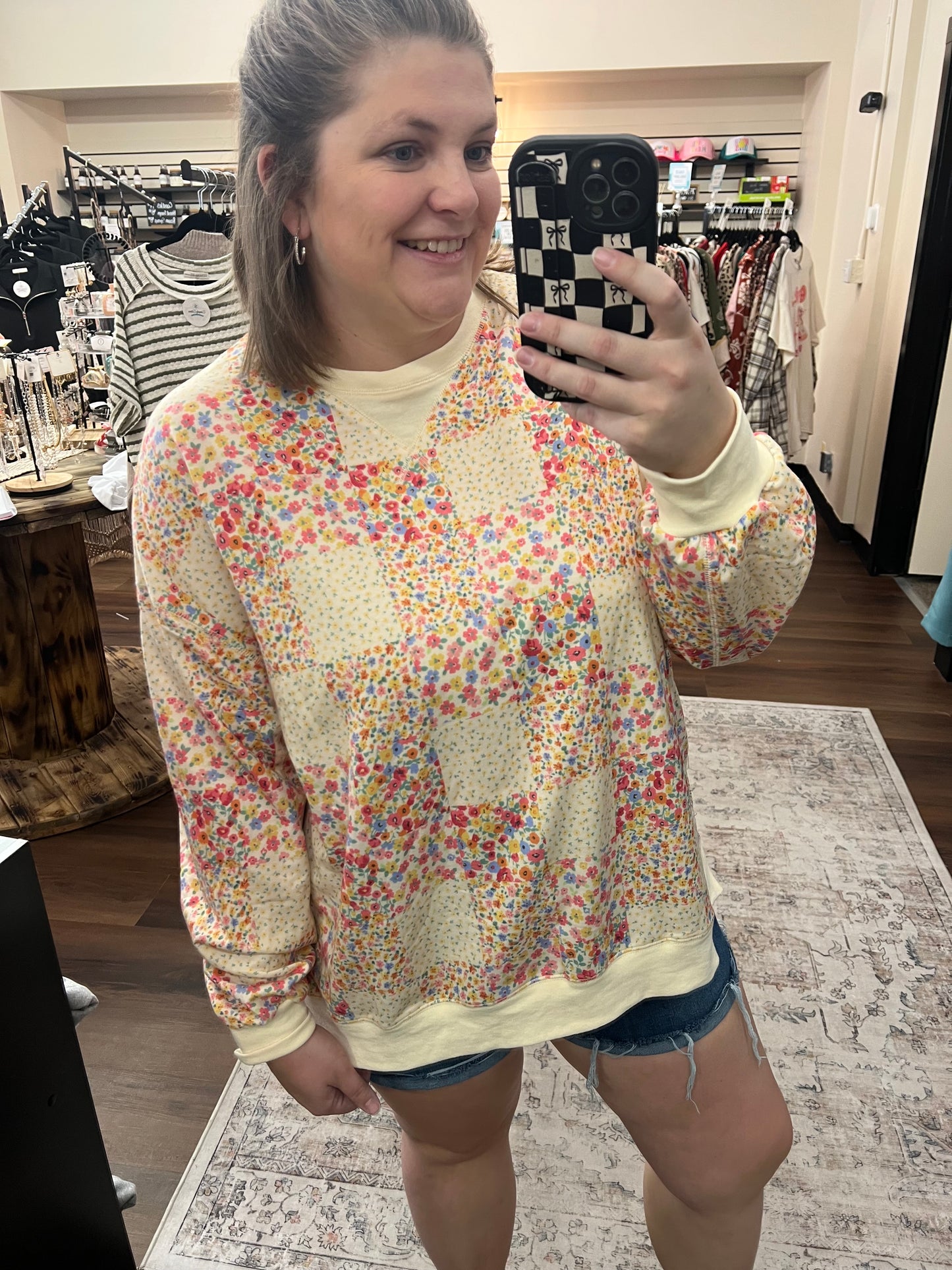 Floral Patchwork Pullover