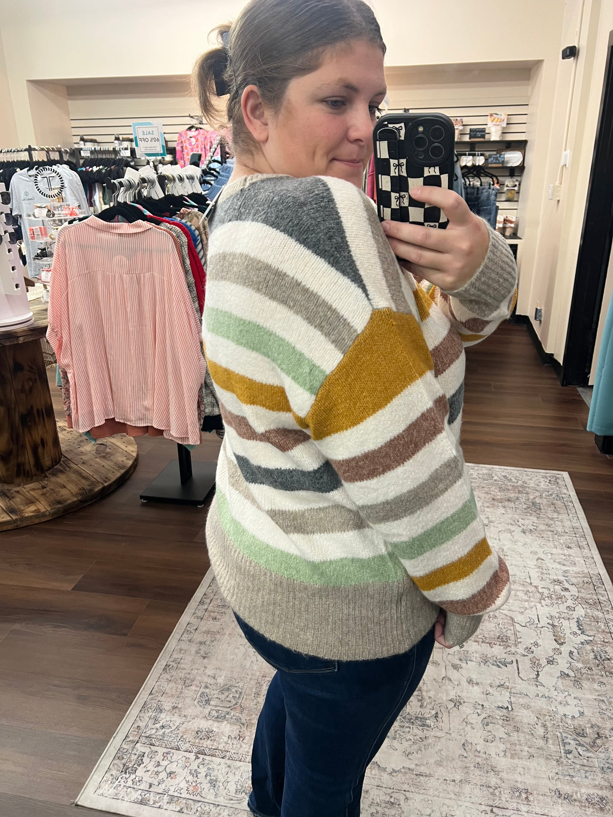 Fall Colors Striped Sweater