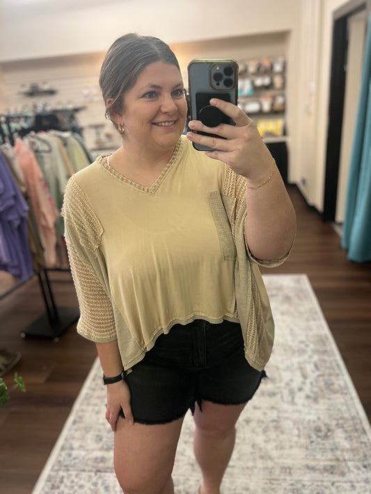 Latte Contrast Top
