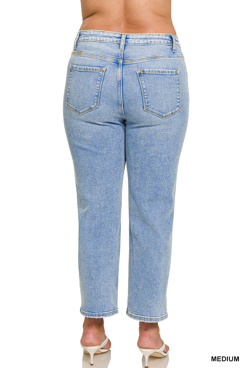 Lightwash Cropped Basic Straight