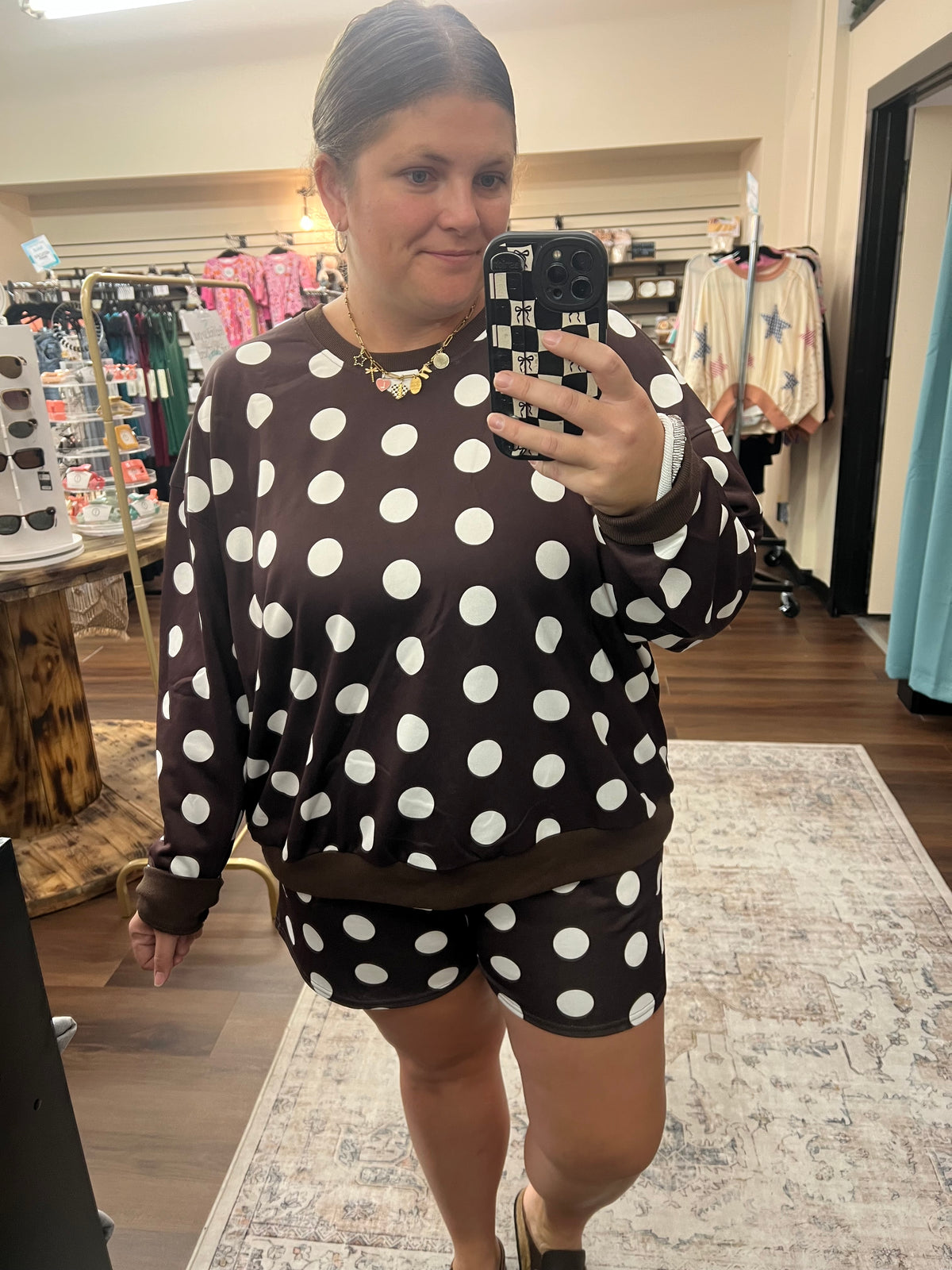 Mocha Polka Dot Set