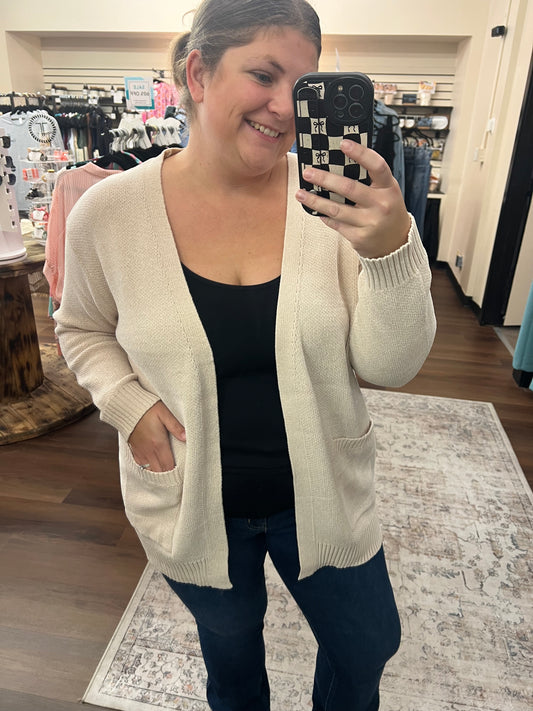 Melange Knit Cardigan - Sand Beige