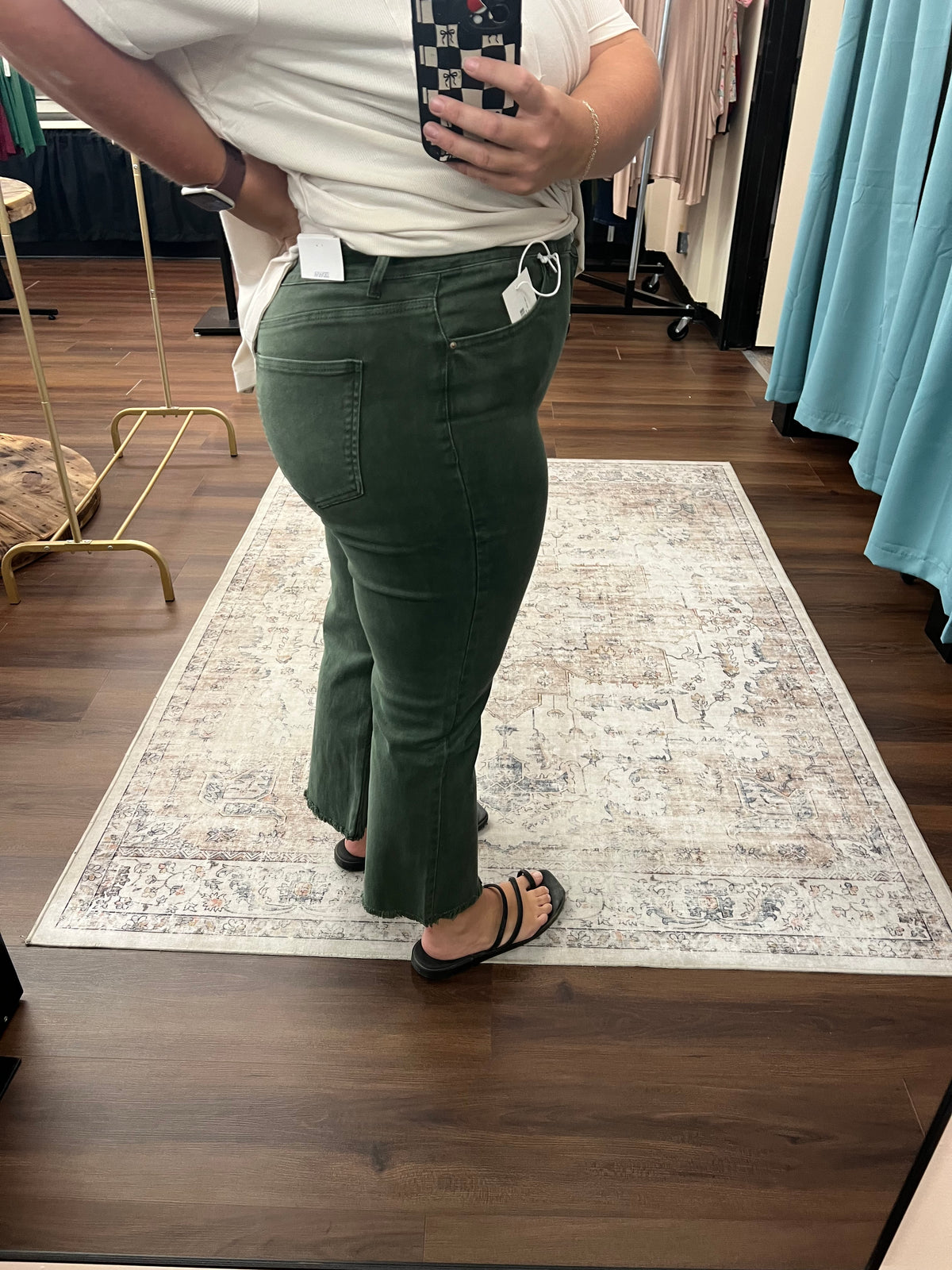 Bootcut Cropped Pant - Dark Olive