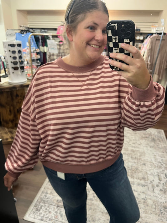 Mauve Striped Pullover