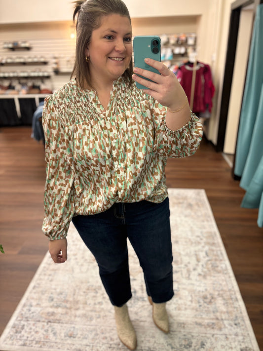 Mint Satin Blouse