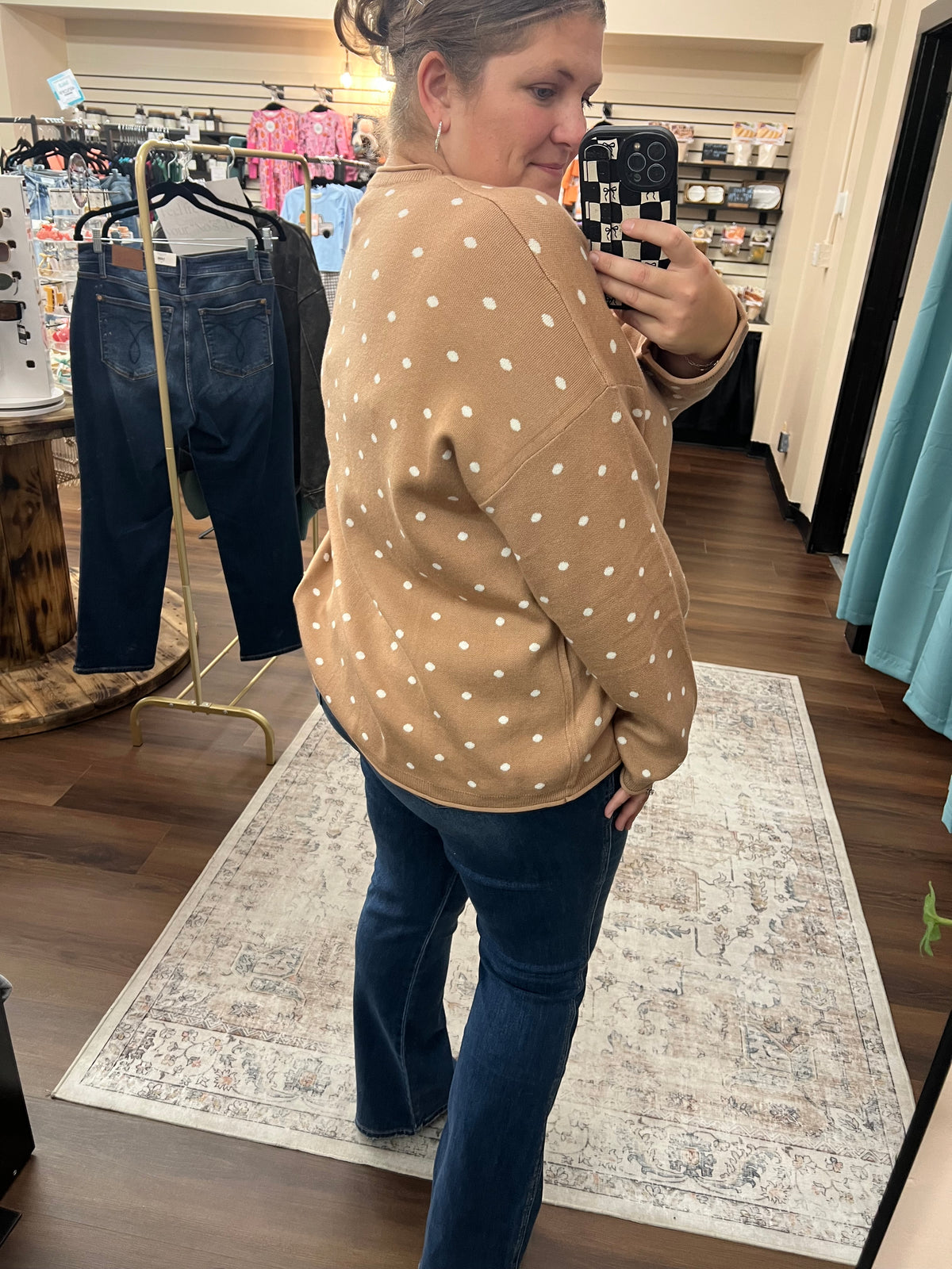 Mocha Polka Dot Sweater