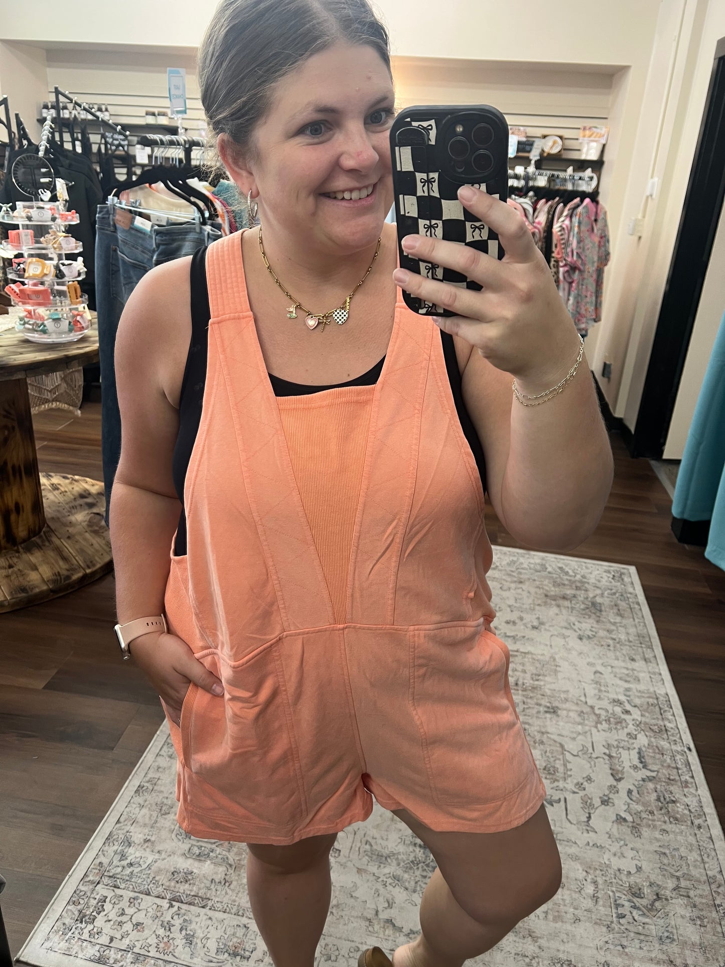 Beach Please Romper - Coral