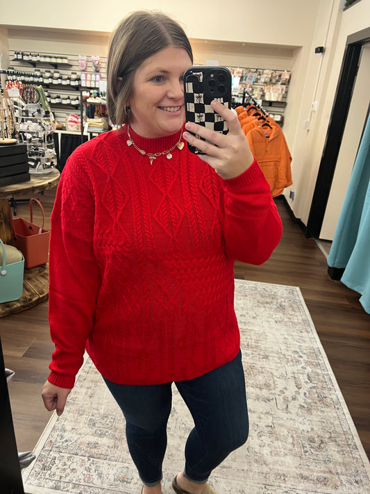 Textured Red Sweater