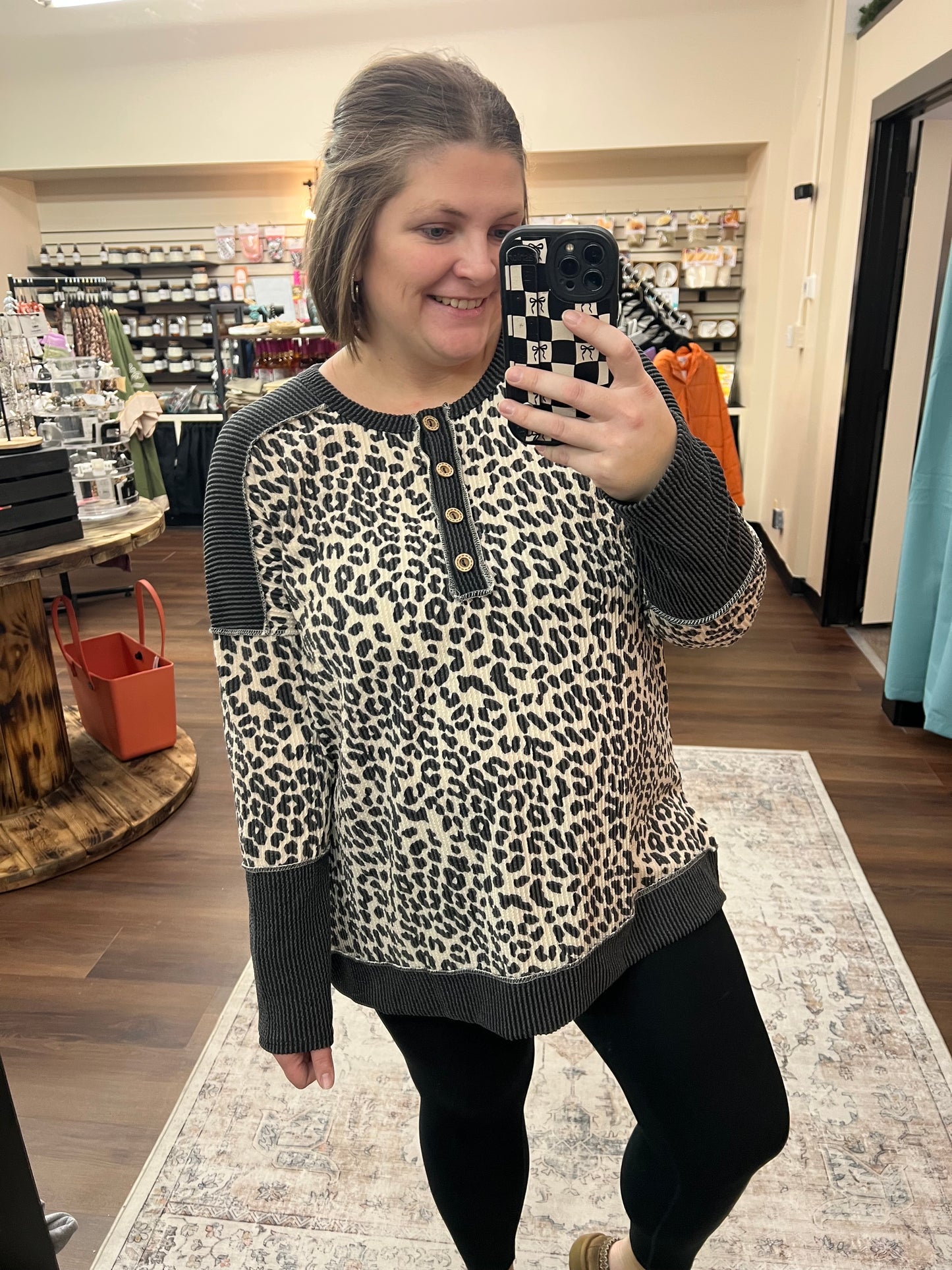 Animal Button Up Top