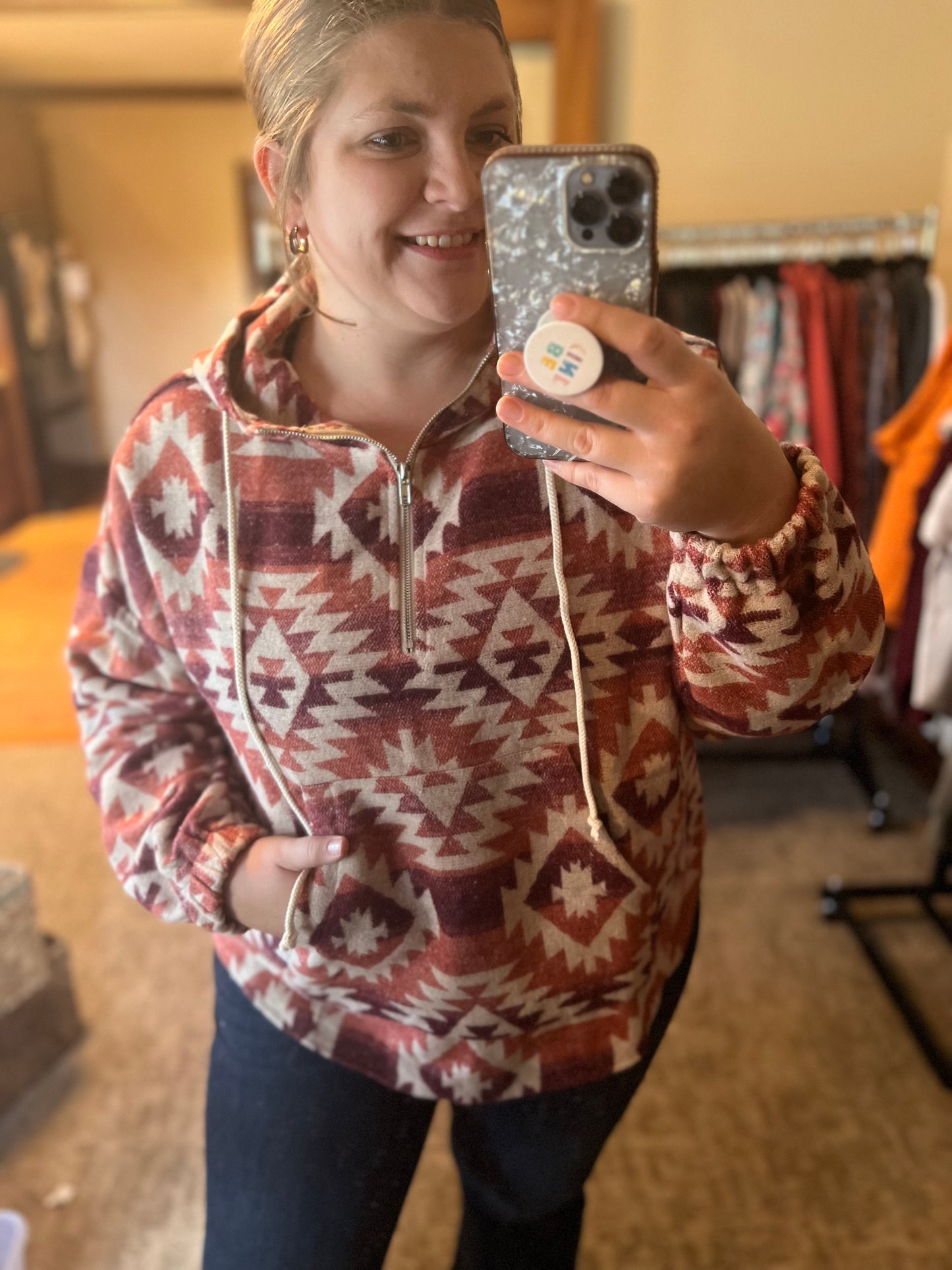 Half Zip Aztec Pullover